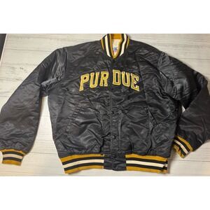 Vintage‎ 80s NCAA Starter University Of Purdue Boilermakers Satin Jacket Sz L
